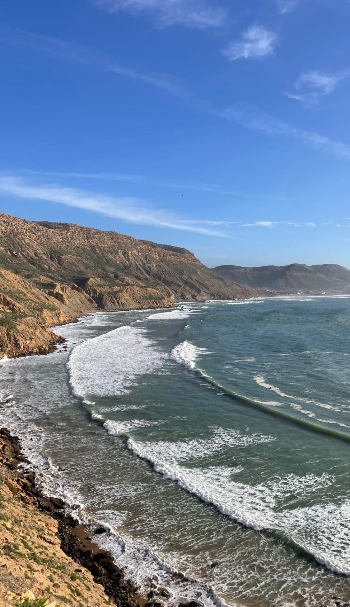 Imsouane coastline — golden cliffs and Atlantic waves, Morocco